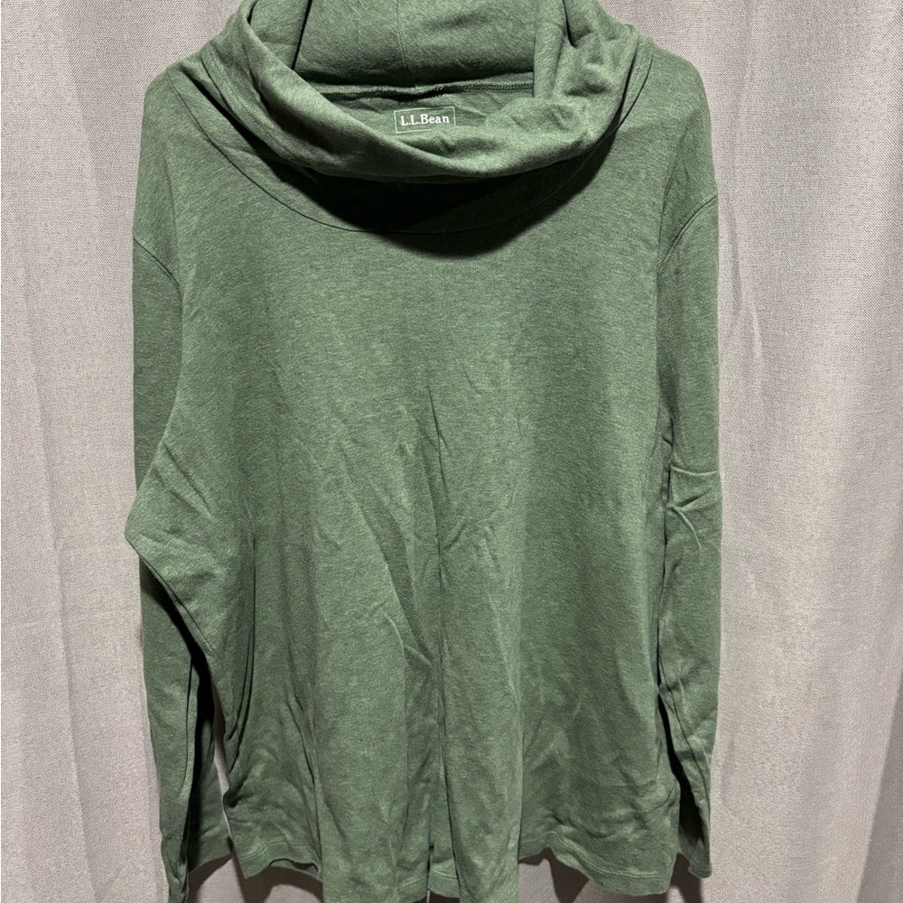 L.L. Bean Women's Olive Cowl Neck Sweater